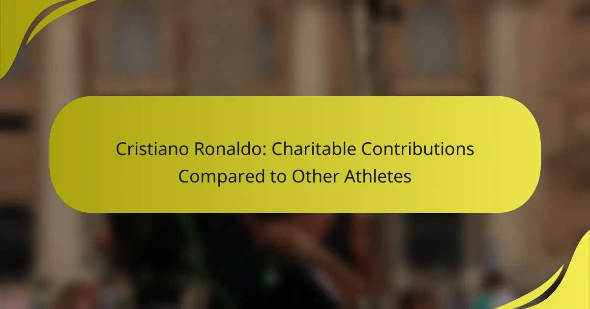 Cristiano Ronaldo: Charitable Contributions Compared to Other Athletes