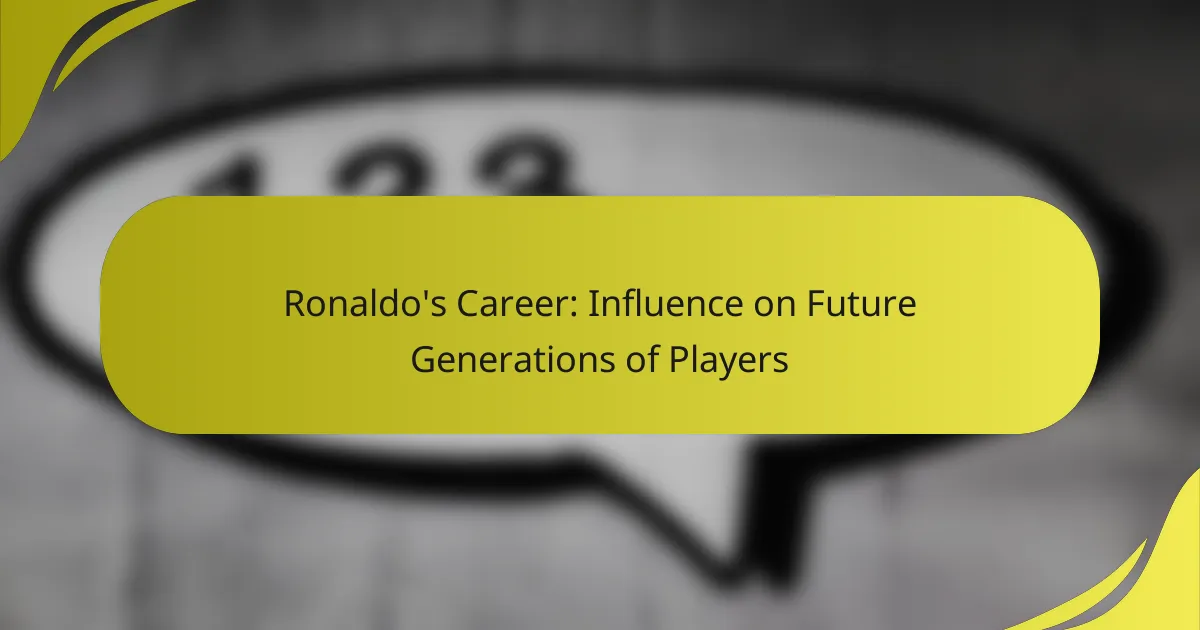 Ronaldo’s Career: Influence on Future Generations of Players