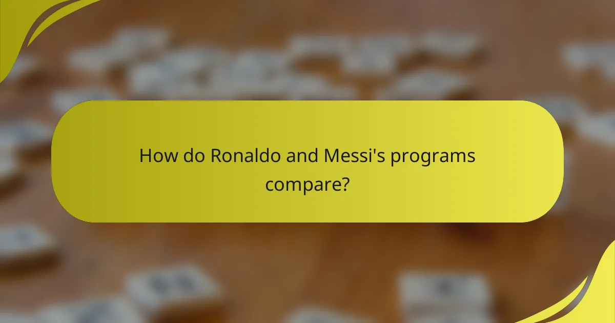 How do Ronaldo and Messi's programs compare?