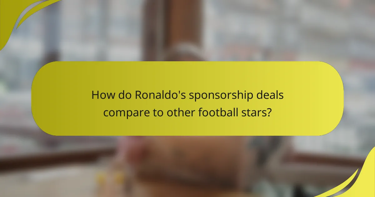 How do Ronaldo's sponsorship deals compare to other football stars?