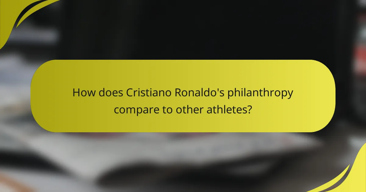 How does Cristiano Ronaldo's philanthropy compare to other athletes?