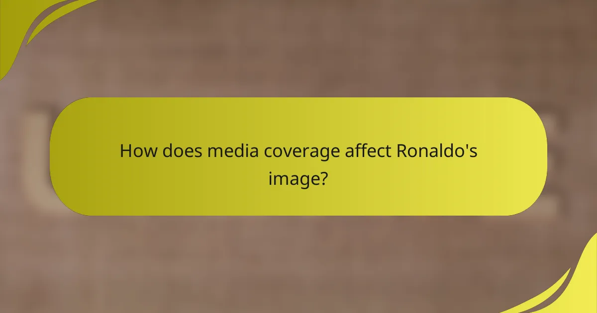 How does media coverage affect Ronaldo's image?