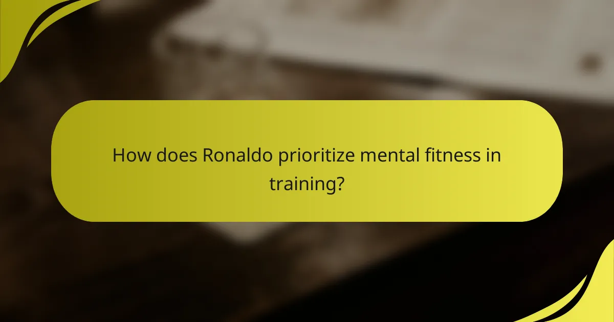 How does Ronaldo prioritize mental fitness in training?