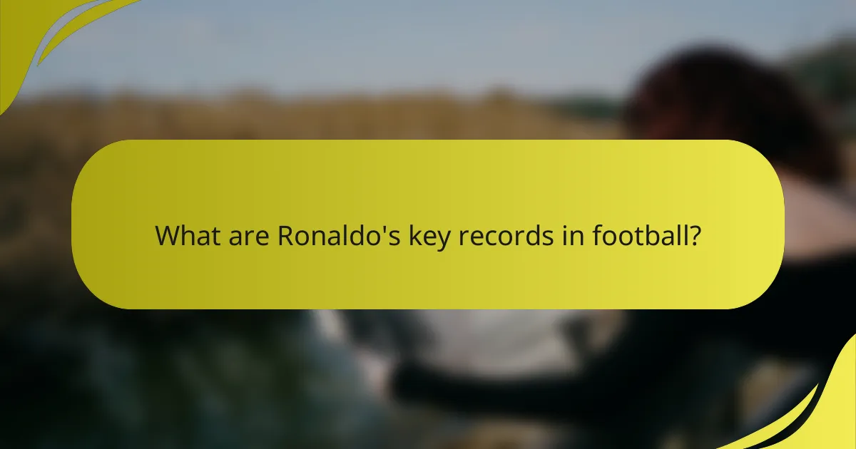 What are Ronaldo's key records in football?
