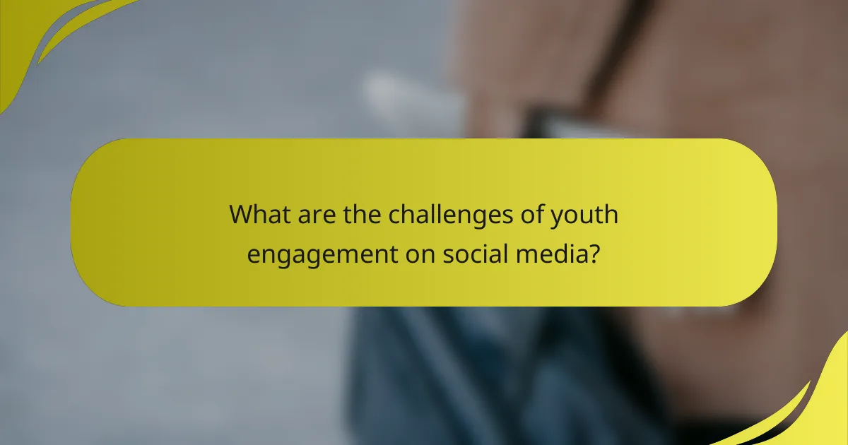 What are the challenges of youth engagement on social media?