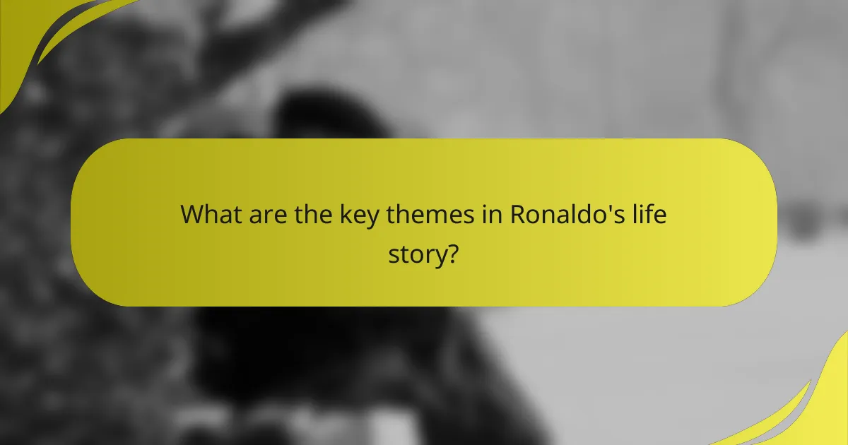 What are the key themes in Ronaldo's life story?