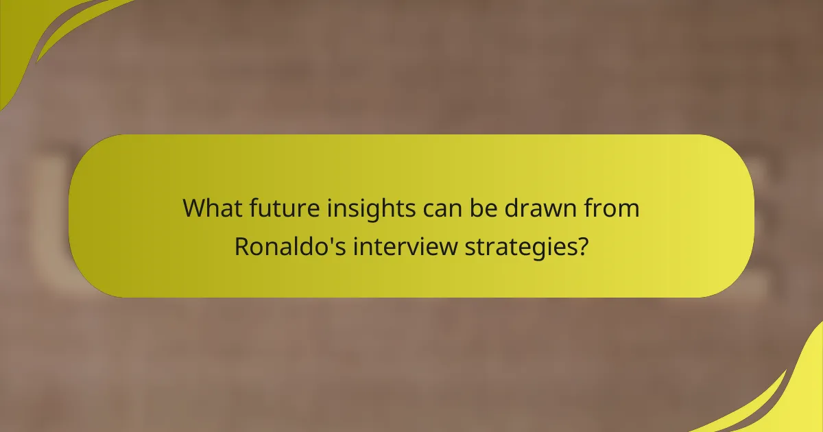 What future insights can be drawn from Ronaldo's interview strategies?