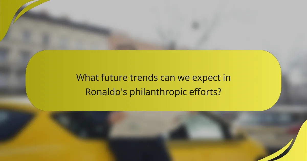 What future trends can we expect in Ronaldo's philanthropic efforts?