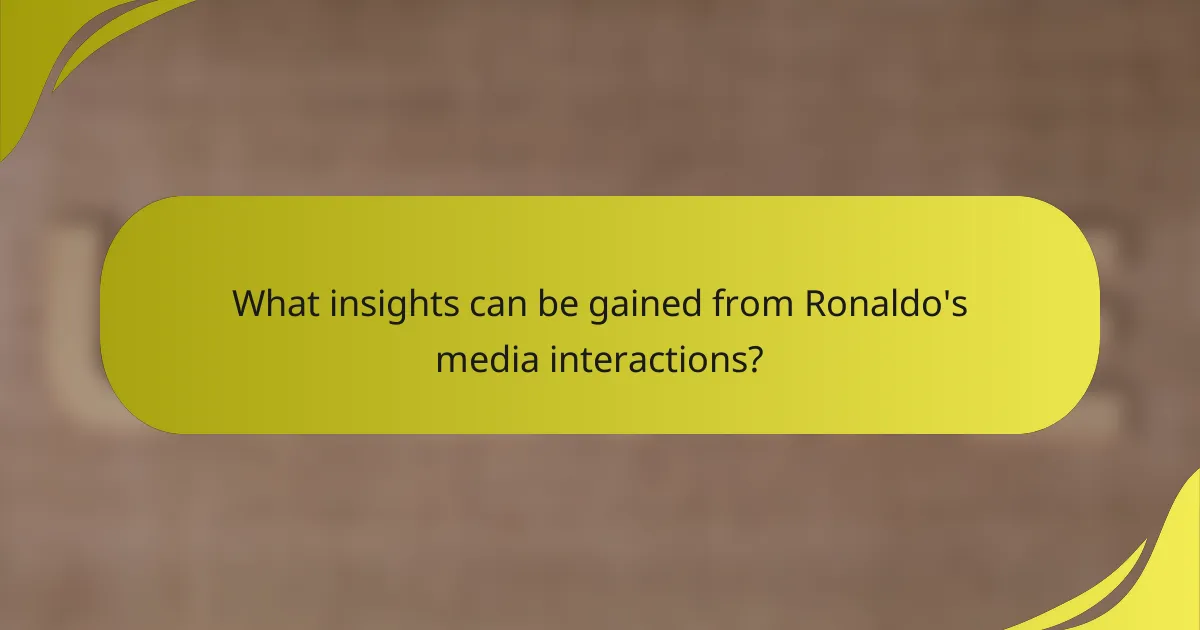 What insights can be gained from Ronaldo's media interactions?